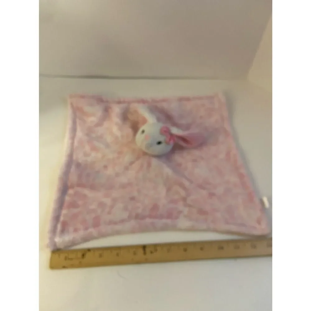 Hb pink‎ and white bunny plush blanket lovey